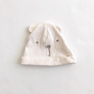 Babygap ribbed bear face beanie EUC 6-12 months